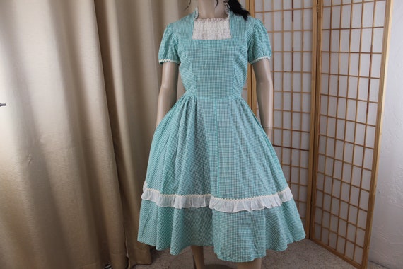 Vintage Pastel Green/White Square Dance Dress Siz… - image 8