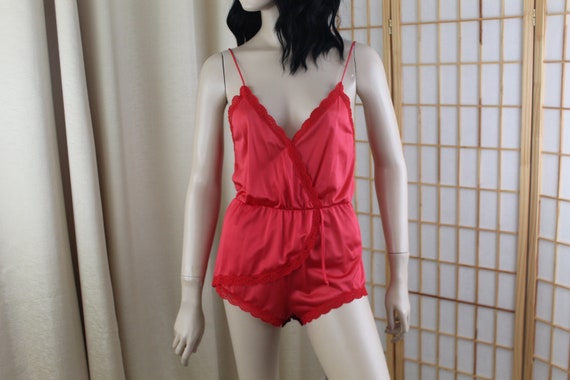 Vintage Flair 1960's Red Nylon Teddy/Basque Size … - image 3