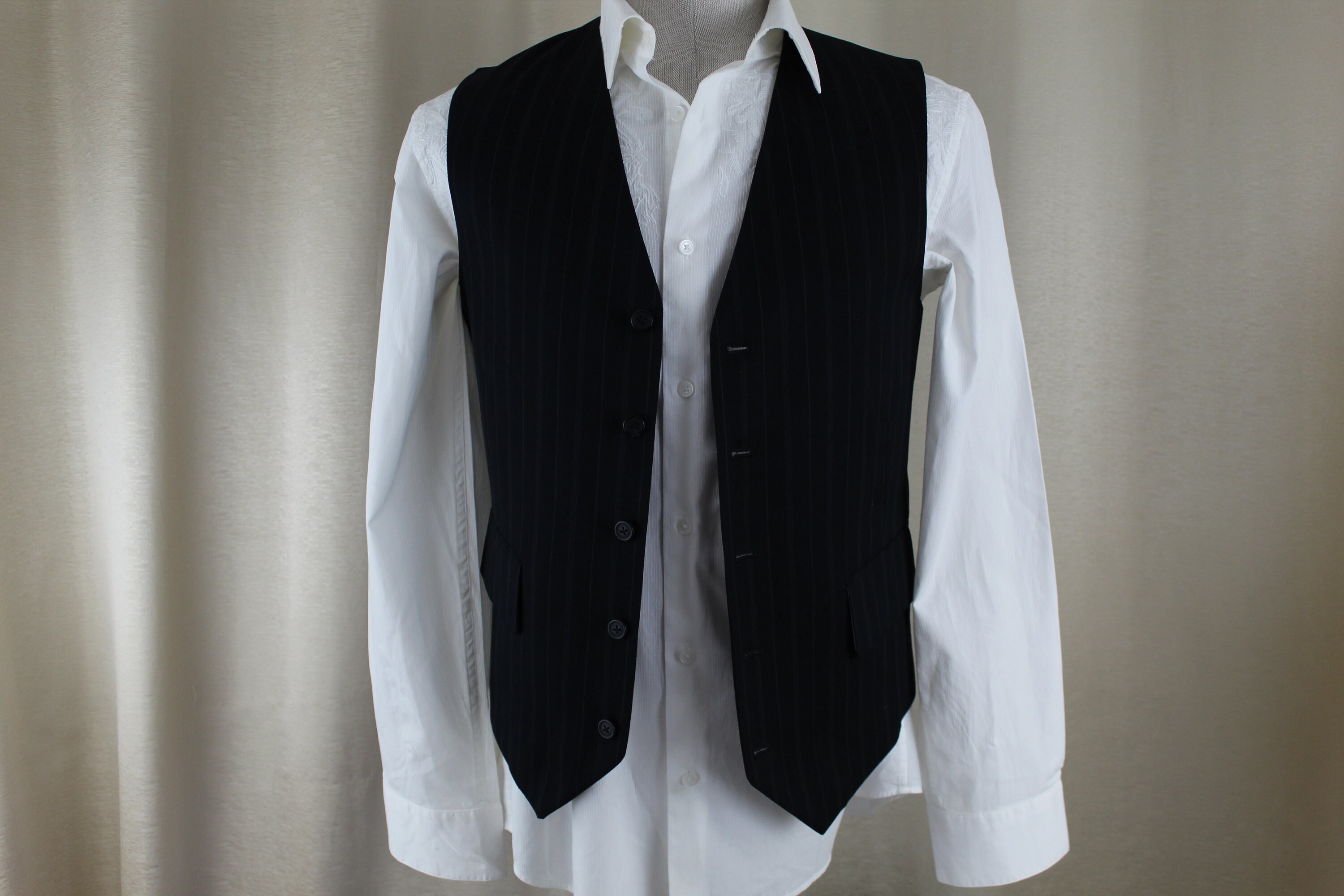 Vintage Men's Pin Stripe Vest Size Small Black and Gray | Etsy