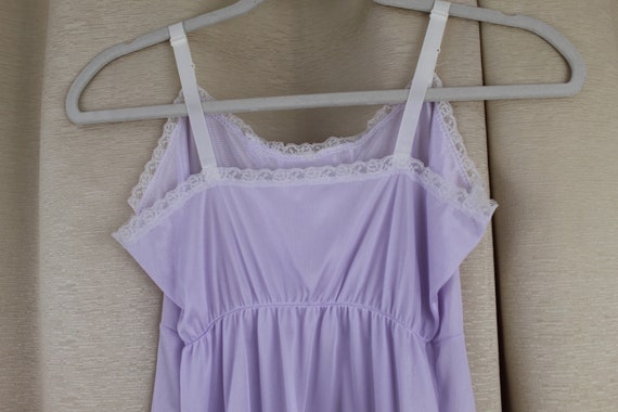 Vintage Girls Nylon Full Slip Lavender/Purple/Whi… - image 4