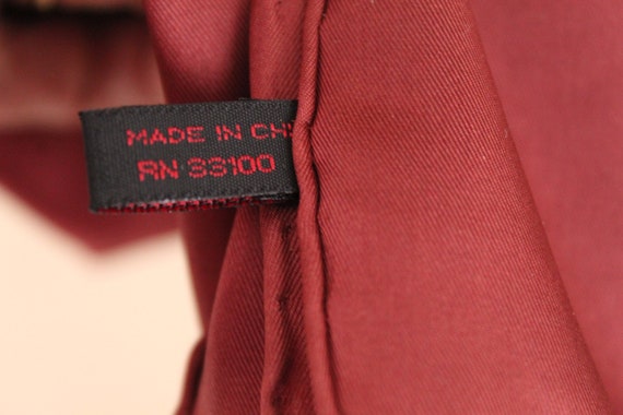 Vintage Red/Brown Silk Hand Rolled  Pocket Square… - image 4