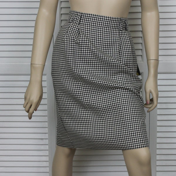 Vintage 1980s Pencil Skirt Houndstooth New Old Stock by Norton McNaughton Petite Size 6 for Meier & Frank