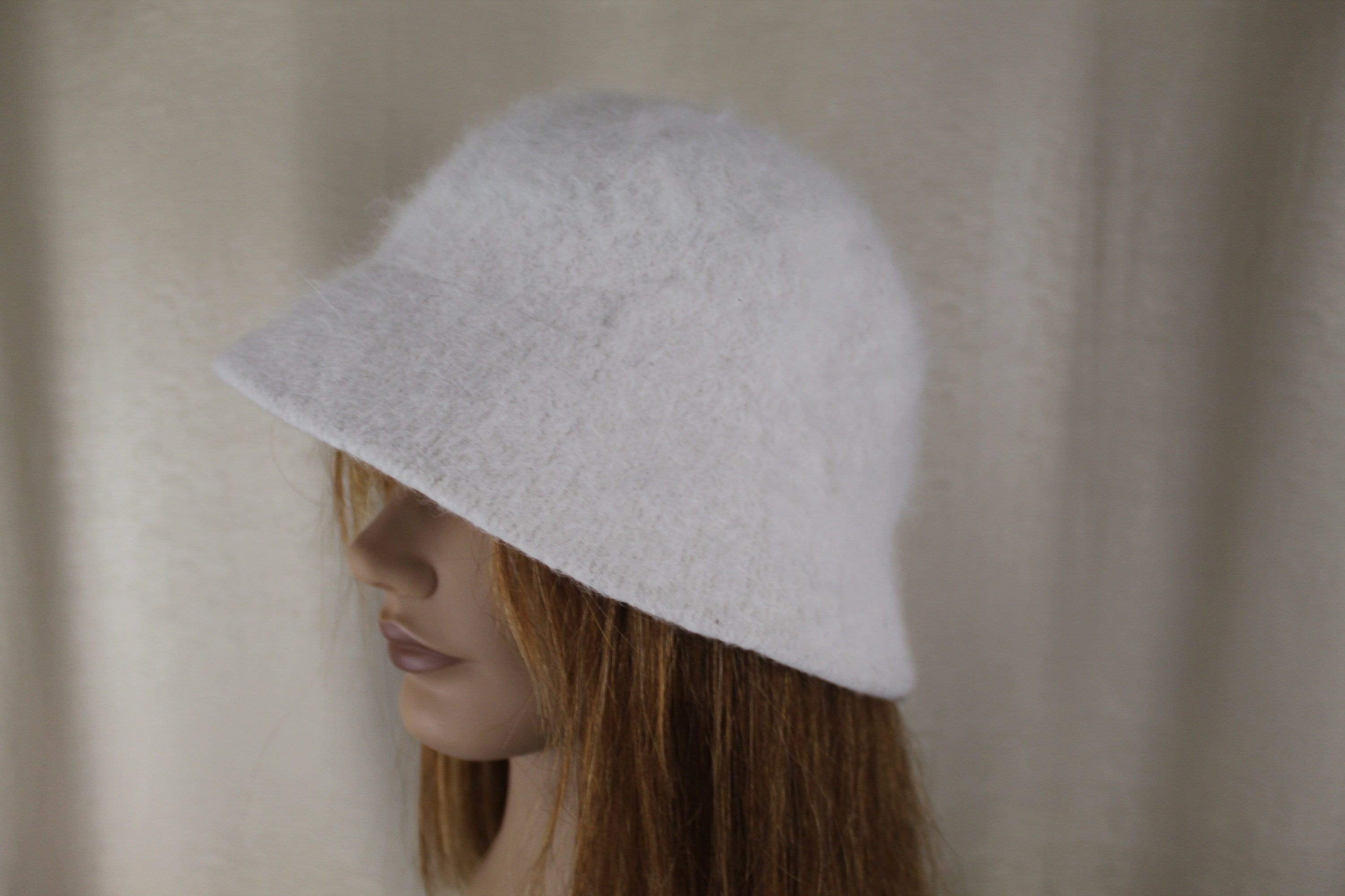 Vintage Angora Rabbit off White Cloche Hat - Etsy