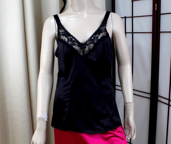 Vintage Maidenform 'Something Special' Black Nylon Cami Size 34" Small