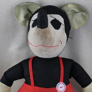 Vintage Antique 1930's 1940's Mickey Mouse Large Fabric Doll 23