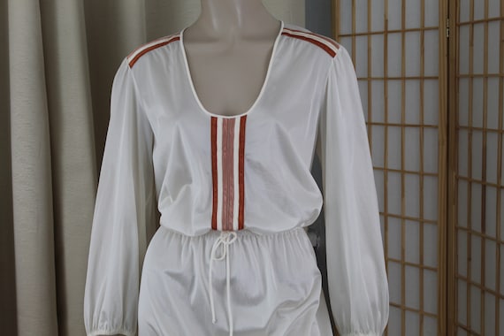 Vintage 2 piece Sears Grecian Long Nightgown Ivor… - image 1