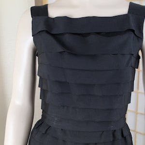 Vintage Wiggle Dress 1950s Black Size Small