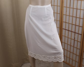 Sottoveste bianca vintage Beverly Vogue California taglia piccola 23" vita anni '60