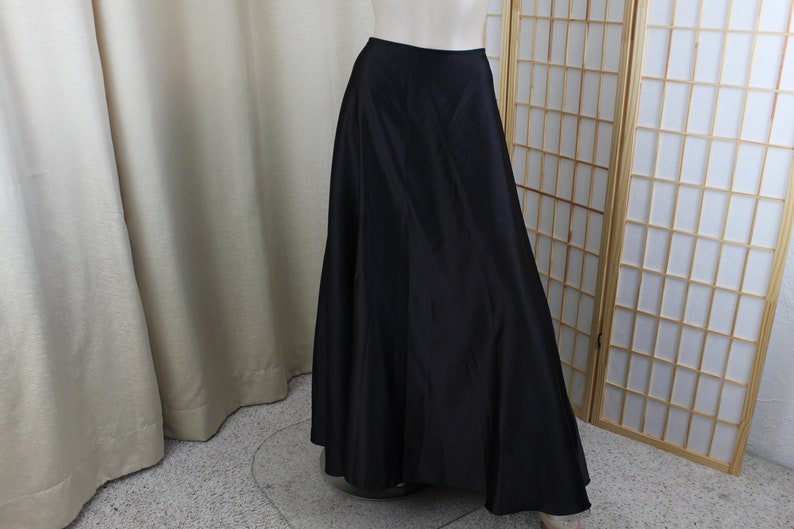 Vintage Long Black Lamour Satin Skirt Lined Evening/Formal | Etsy