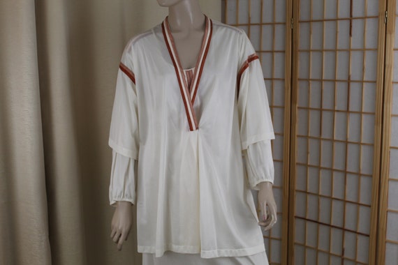 Vintage 2 piece Sears Grecian Long Nightgown Ivor… - image 9