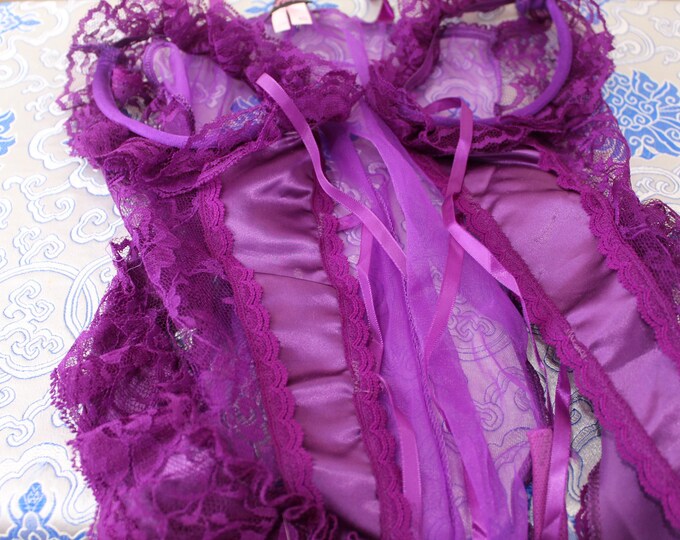 Vintage Fredericks of Hollywood Purple/onesie/basque Burlesque Size 40 ...