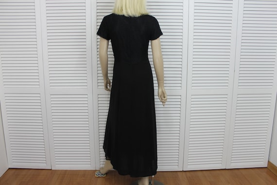 Vintage Laura Ashley Black Nylon Chiffon and Lace… - image 3