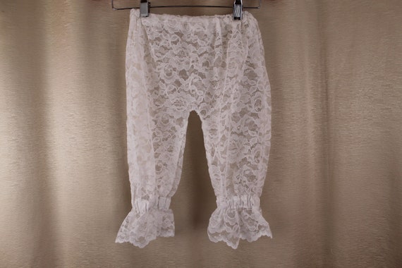 Vintage Childs White Lace Bloomers 4 Years Pantel… - image 1