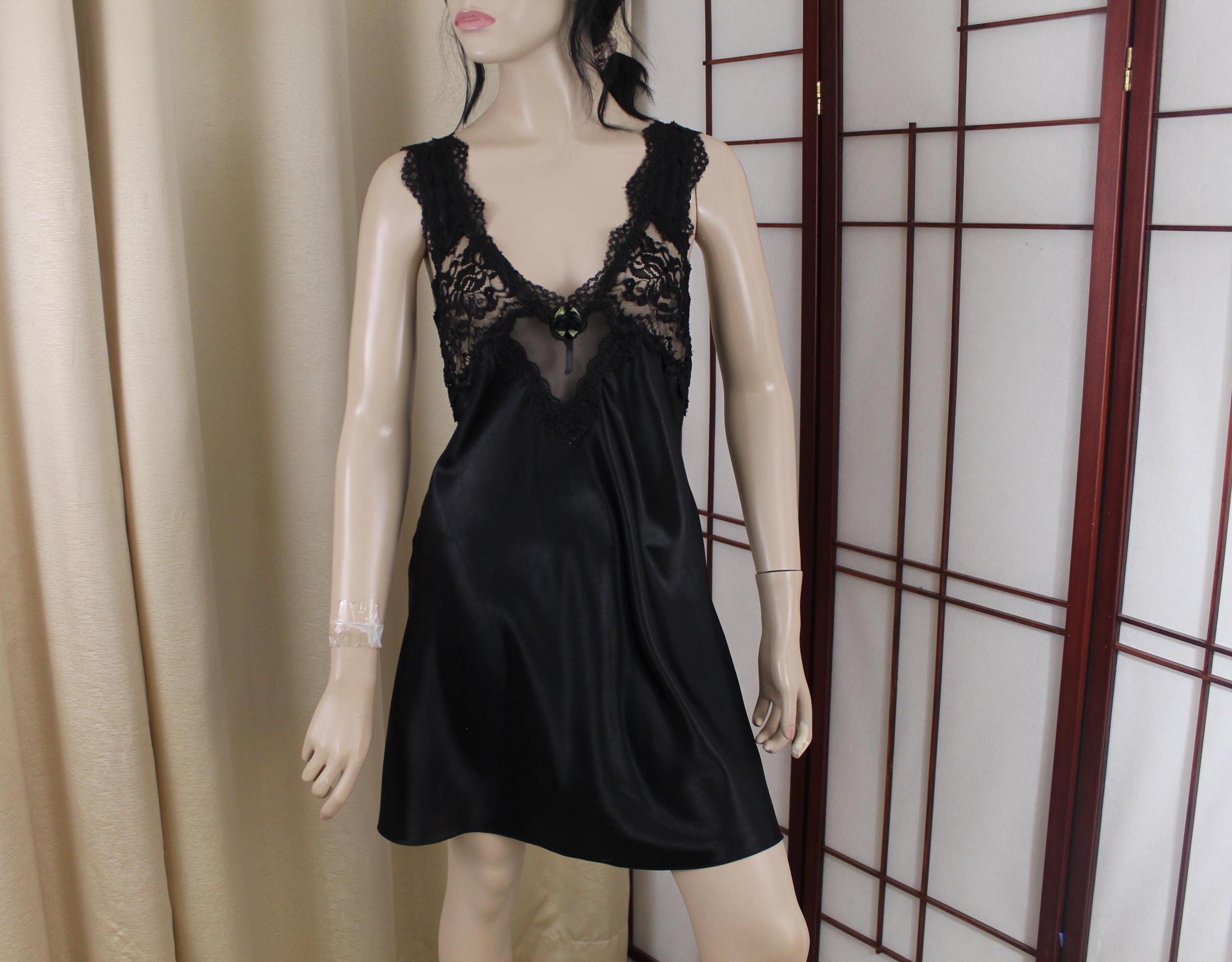 Short Black Nightie - Etsy Short Black Nightie - Etsy