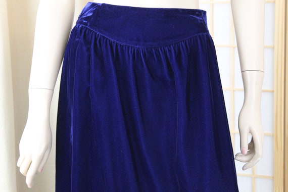 Vintage Gunne Sax Royal Blue Crushed Velvet Skirt
