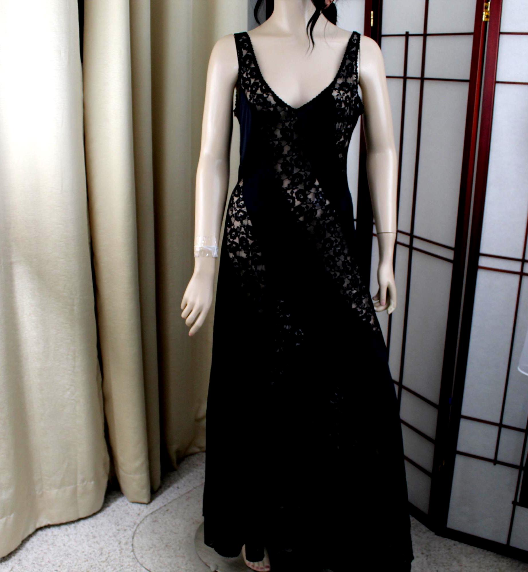 Vintage Olga Black Full Sweep Black Nightgown Size Medium - Etsy 日本