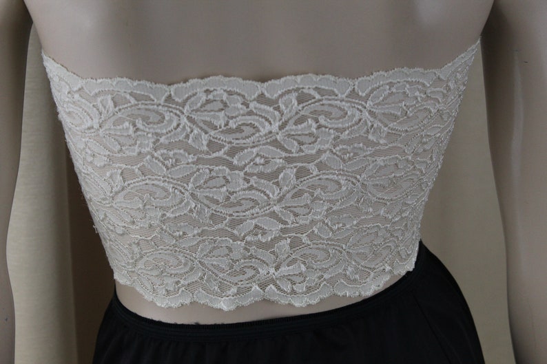 Vintage Ivory Lace Bandeau Bra Top Size Small