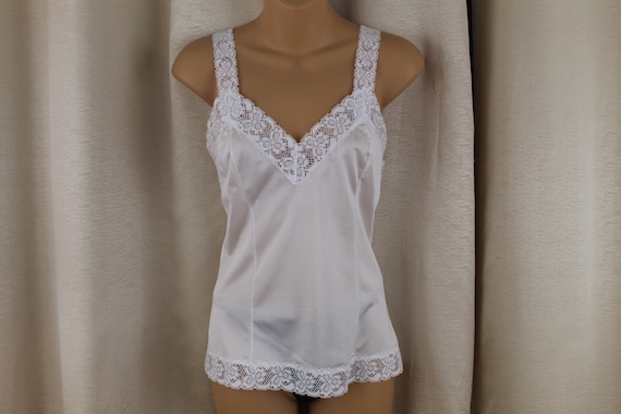 Vintage Komar Beige/white Nylon Cami Size 34 Small -  Canada