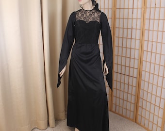 Vintage Black 1950's Evening Dress Size Small