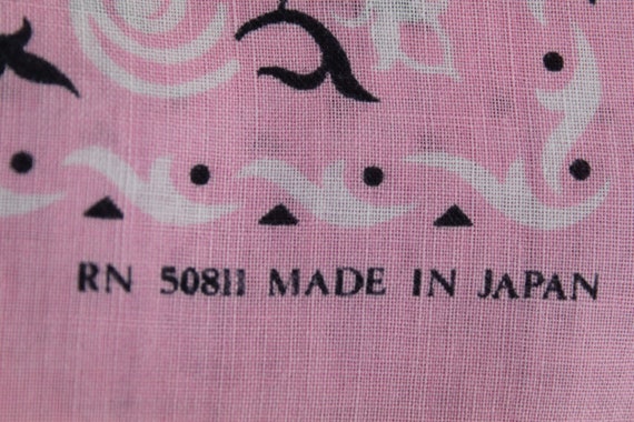 Vintage Pink Bandana Worn In Cotton Color Fast Ja… - image 4