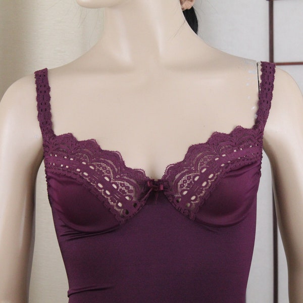 Vintage Dark Purple Underwired Full Slip Size Small