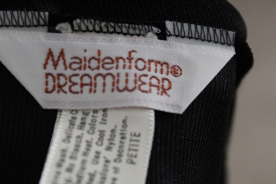 Vintage Maidenform Dreamwear Long Black Nylon Pei… - image 9