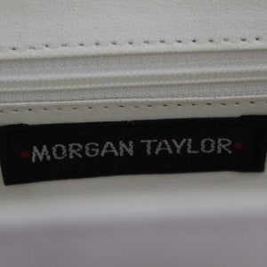 Vintage Morgan Taylor White Leather Cross Body Hand Bag image 6