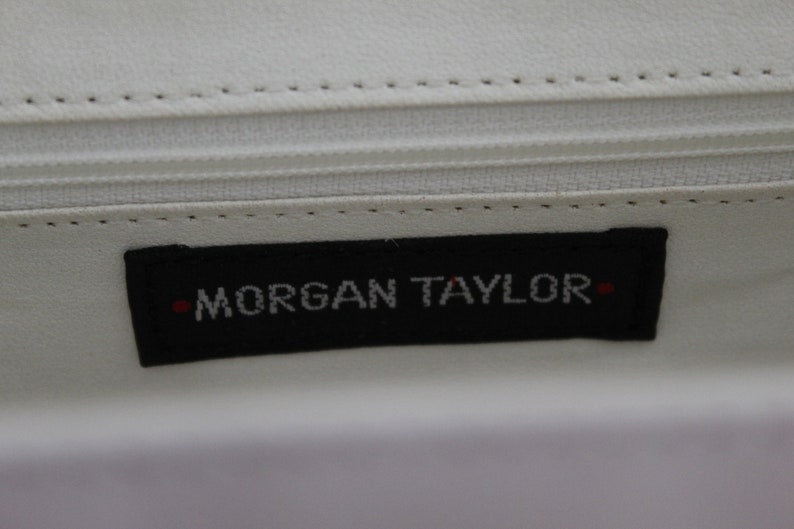 Vintage Morgan Taylor White Leather Cross Body Hand Bag image 6