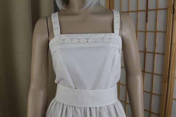 Vintage White Sun Dress Serbin by Marianne 1970's