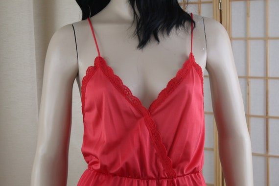 Vintage Flair 1960's Red Nylon Teddy/Basque Size … - image 1