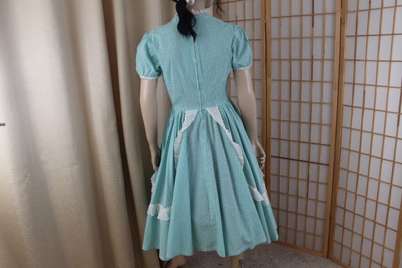 Vintage Pastel Green/White Square Dance Dress Siz… - image 5