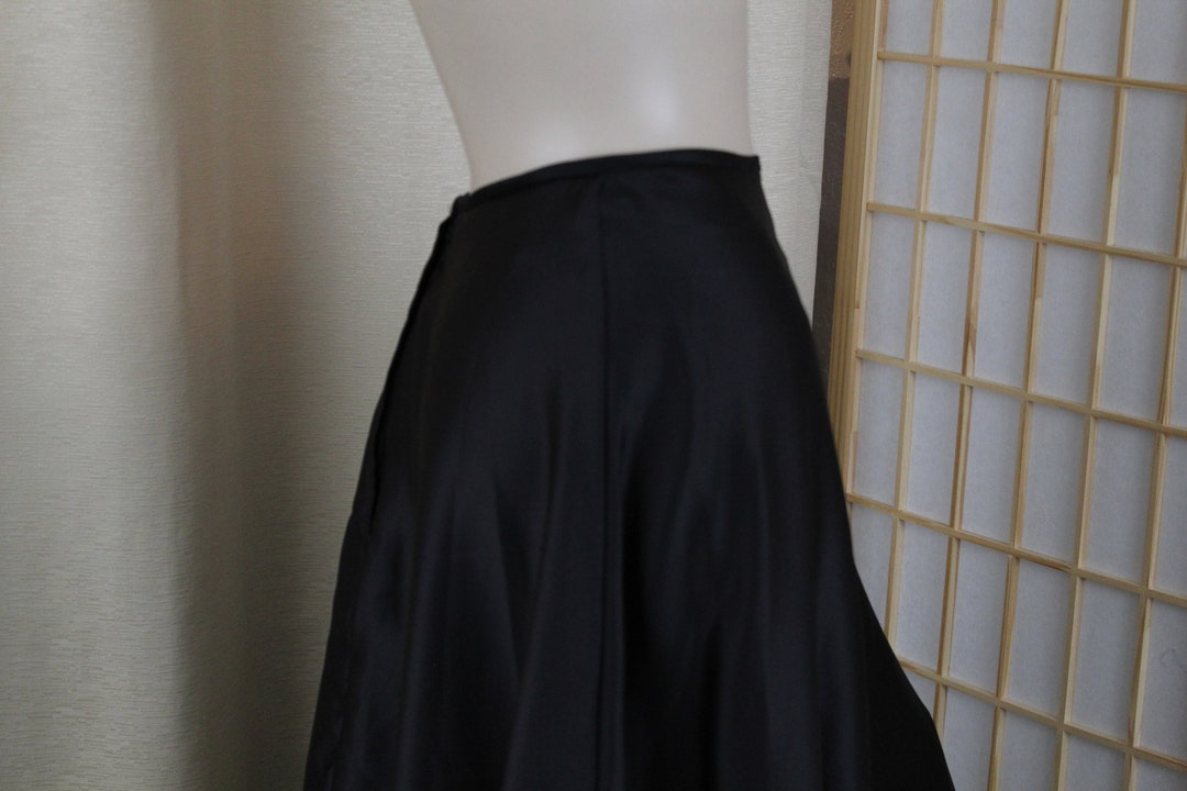 Vintage Long Black Lamour Satin Skirt Lined Evening/formal - Etsy