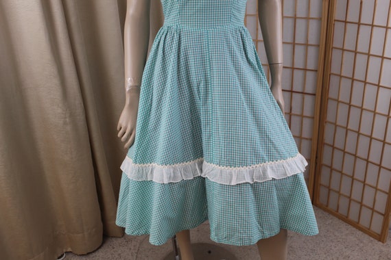 Vintage Pastel Green/White Square Dance Dress Siz… - image 7