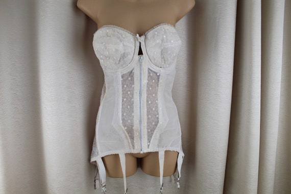 Vintage Bali-hi Bow Bra Corset Size 36-38 C Beige