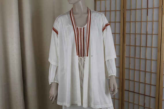 Vintage 2 piece Sears Grecian Long Nightgown Ivor… - image 8