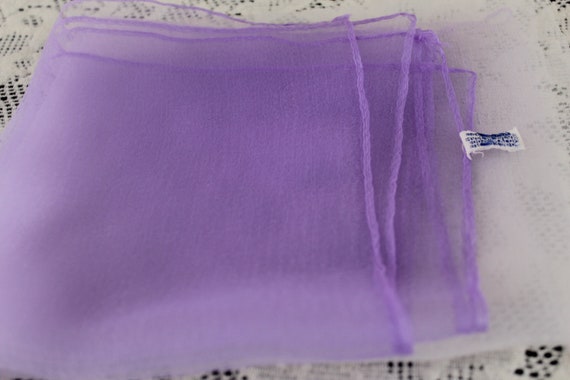 Vintage Two Tone Nylon Chiffon Purple/White Neck/… - image 3