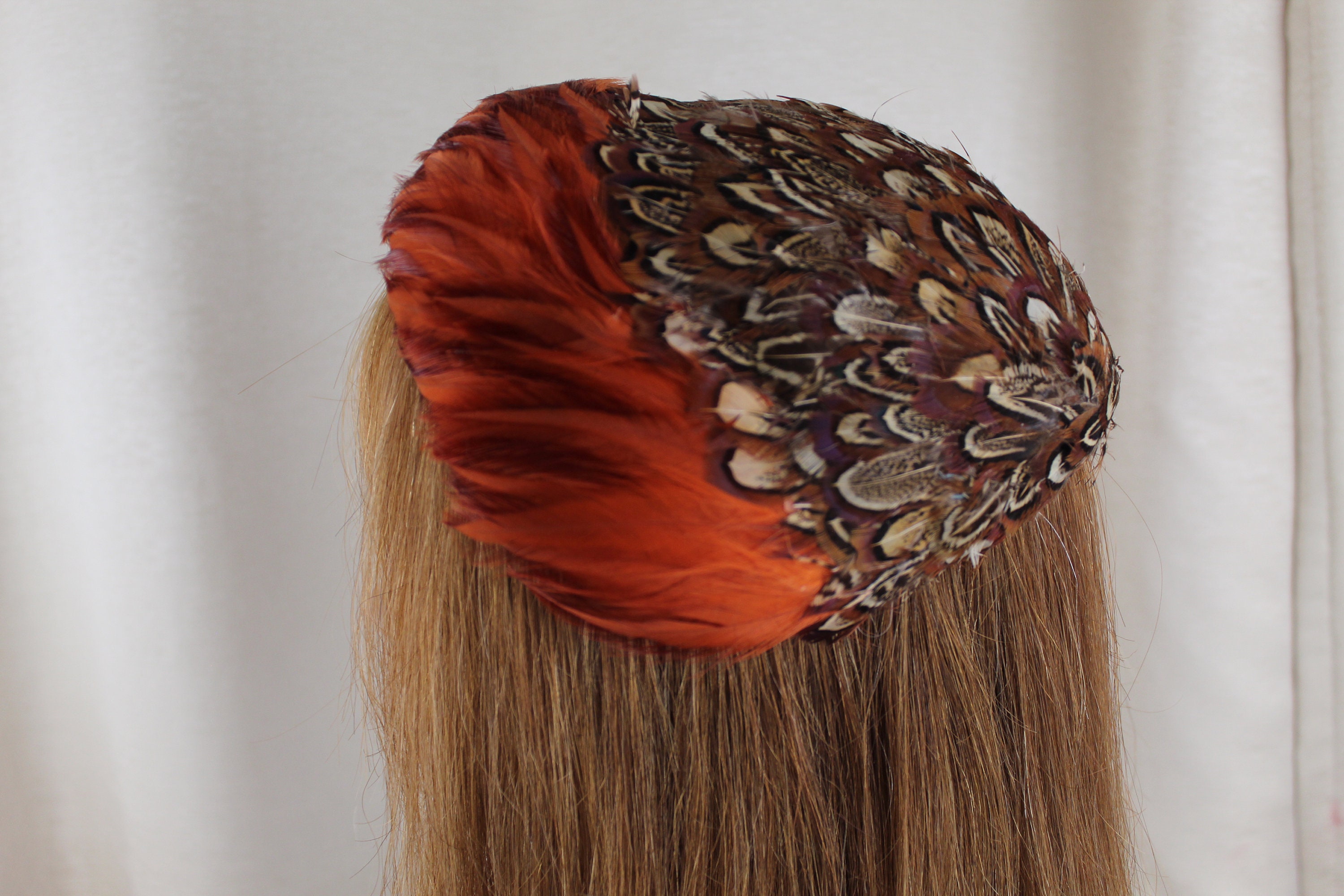Vintage Modern Miss Pheasant Feather Juliest Hat USA - Etsy