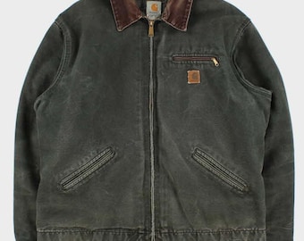 Vintage Carhartt J97 Detroit Jacket Moss Green | Classic Canvas Workwear | Retro Unisex Coat With Tag