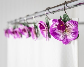 Flower Shower Hooks Flower Shower Hooks, Purple Flower Shower Curtain Hooks