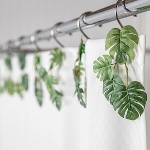 Monstera Vine Theme Shower Curtain Hook or Ring Accessories Decorations For Bathroom