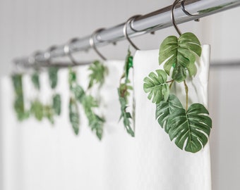 Monstera Vine Theme Shower Curtain Hook or Ring Accessories Decorations For Bathroom