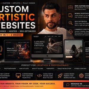 Custom Artistic Websites - Fully Coded, Hosted & SEO-Optimized | Ready in 1–2 Weeks | Personal Portfolio or Business Site