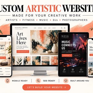 Op maat gemaakte website voor artiesten en creatieve professionals - volledig opgezet en gelanceerd.