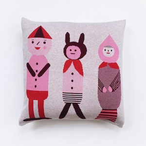 Quirky Friends Pillow – Soft Knit Throw Pillow, Decorative Cushion for Kids, Home Decor, Playroom Pillow