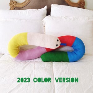 Snuggly Snake soft toy handmade stuffed animal knit snake plush merino wool colorful decor kids room image 2