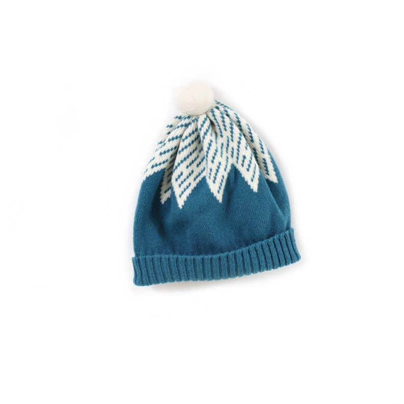 Mountain Hat soft knitted wooly hat, beanie, winter hat, knit hat, pom pom hat image 1
