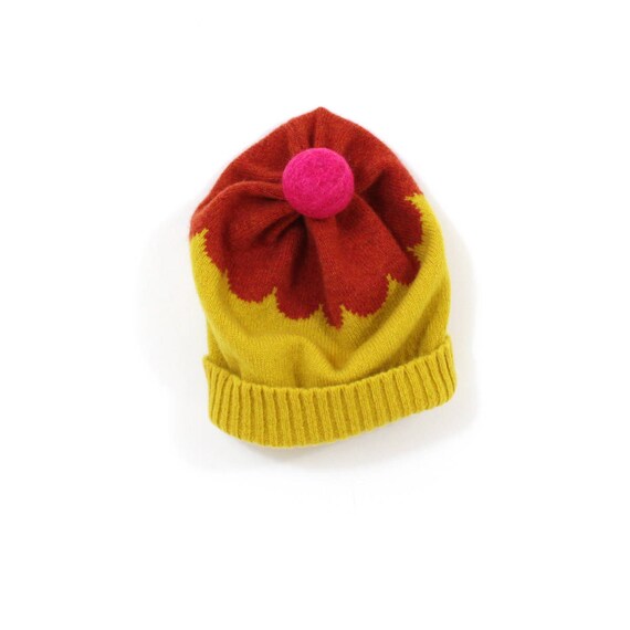yellow wooly hat