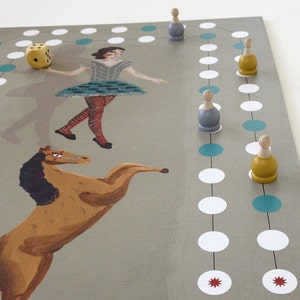 Horse Race Game Wooden Board Game, Family, Kids board game image 3