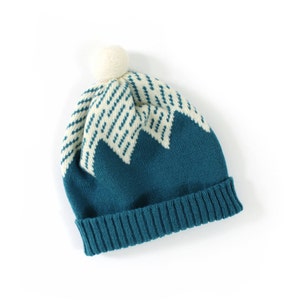 Mountain Hat soft knitted wooly hat, beanie, winter hat, knit hat, pom pom hat image 2