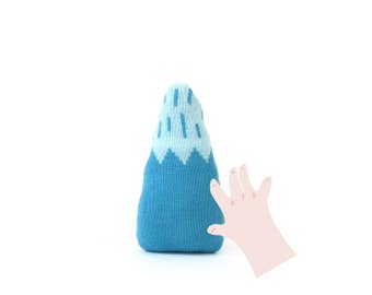 Mountain Baby Rattle - soft knitted baby toy, newborn gift, baby shower gift
